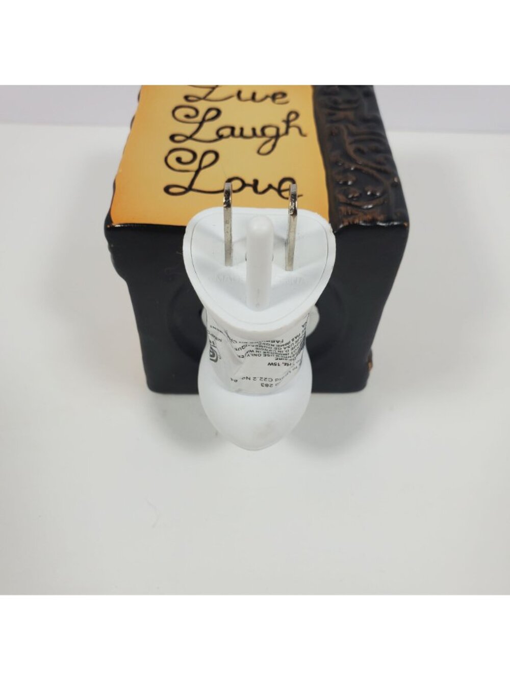 Scentsy Live Laugh Love Plug-In Wax Warmer Ceramic Beige Bronze Brown Tan - Picture 10 of 14